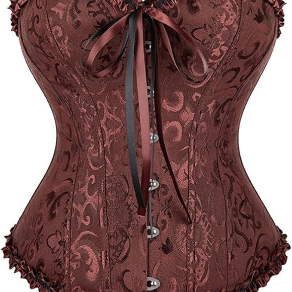 Corset Bustier – Brown Damask Lace-Up – Women’s Medium – Excellent Condition - Picture 10 of 10